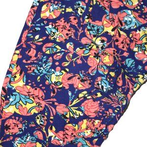 LuLaRoe TC Tall and Curvy Leggings Floral Kaleidoscope Blue Orange Yellow Green